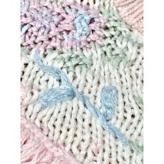 画像10: フリンジ装飾 お花編み ピンク プルオーバー レトロ アメリカ古着 ニットセーター (10)
