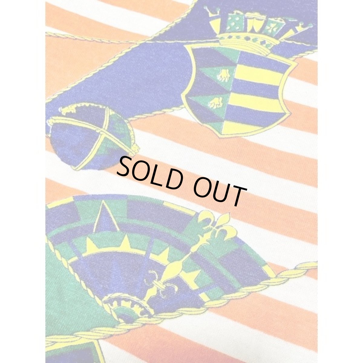 画像9: スカーフ柄 ボーダー プルオーバー アメリカ古着 シャツ ヴィンテージトップス (9)