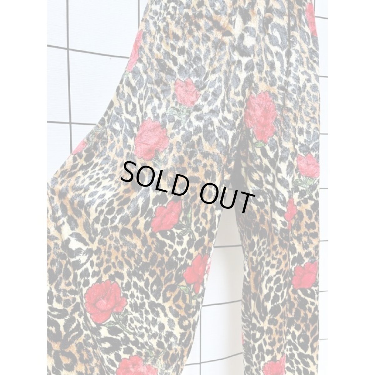 画像5: 薔薇柄 ヒョウ柄 ウエストゴム アメリカ古着 レトロ ヴィンテージパンツ (5)