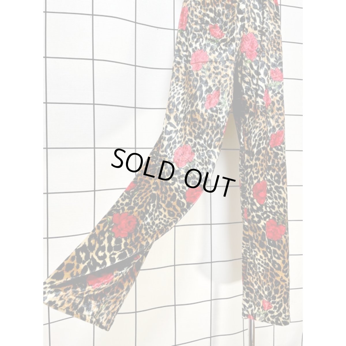 画像4: 薔薇柄 ヒョウ柄 ウエストゴム アメリカ古着 レトロ ヴィンテージパンツ (4)