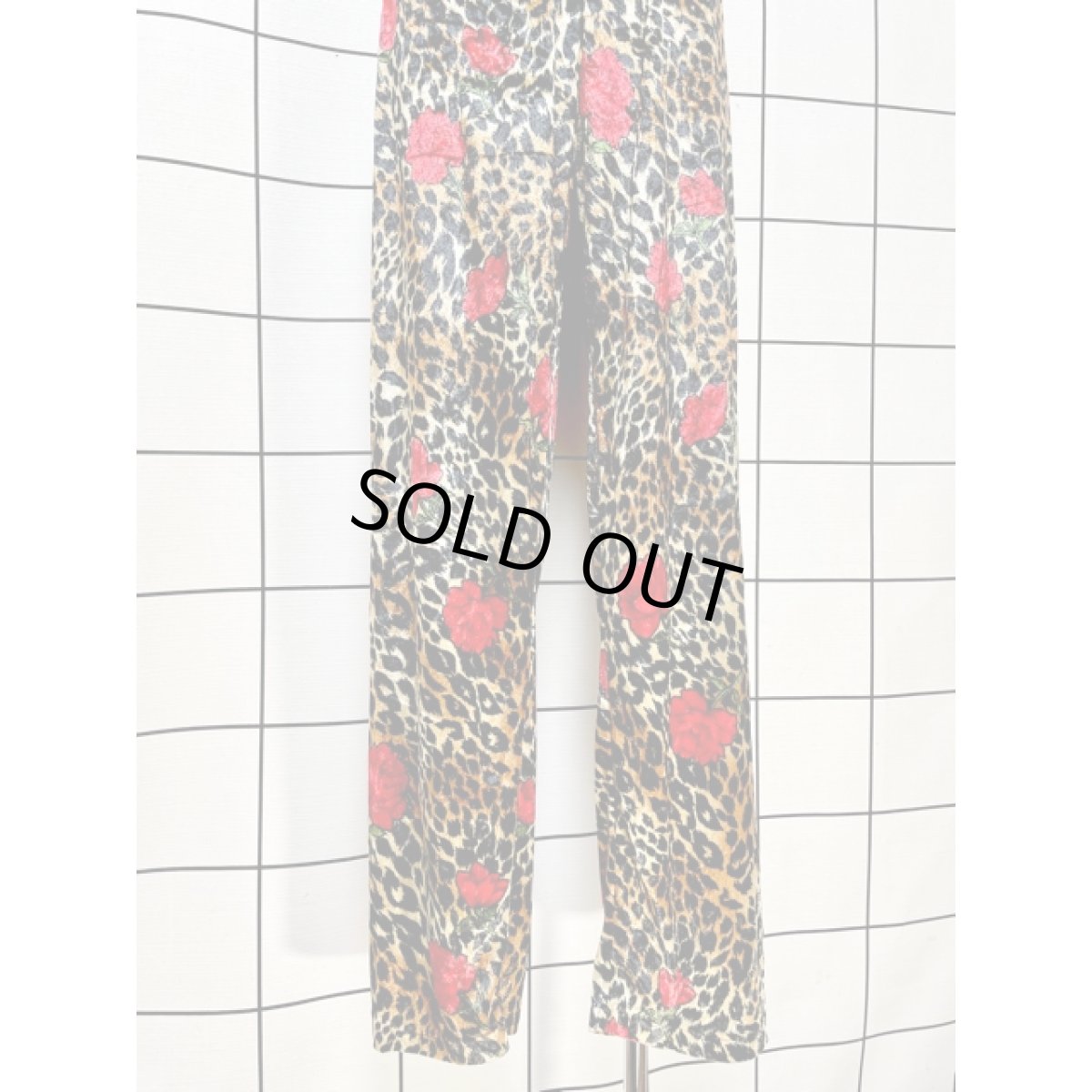 画像3: 薔薇柄 ヒョウ柄 ウエストゴム アメリカ古着 レトロ ヴィンテージパンツ (3)