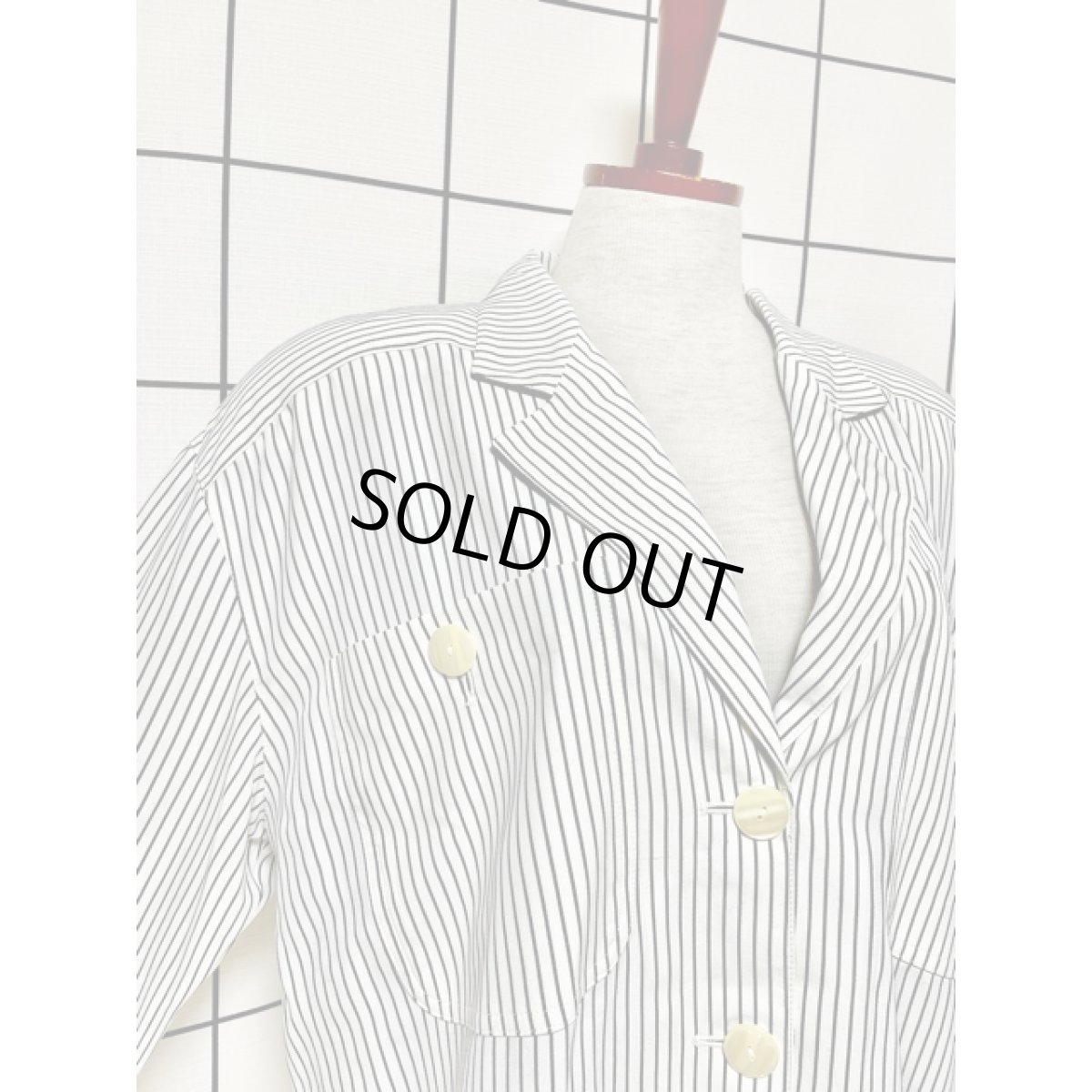 画像6: ストライプ レトロ アメリカ古着 ヴィンテージジャケット (6)