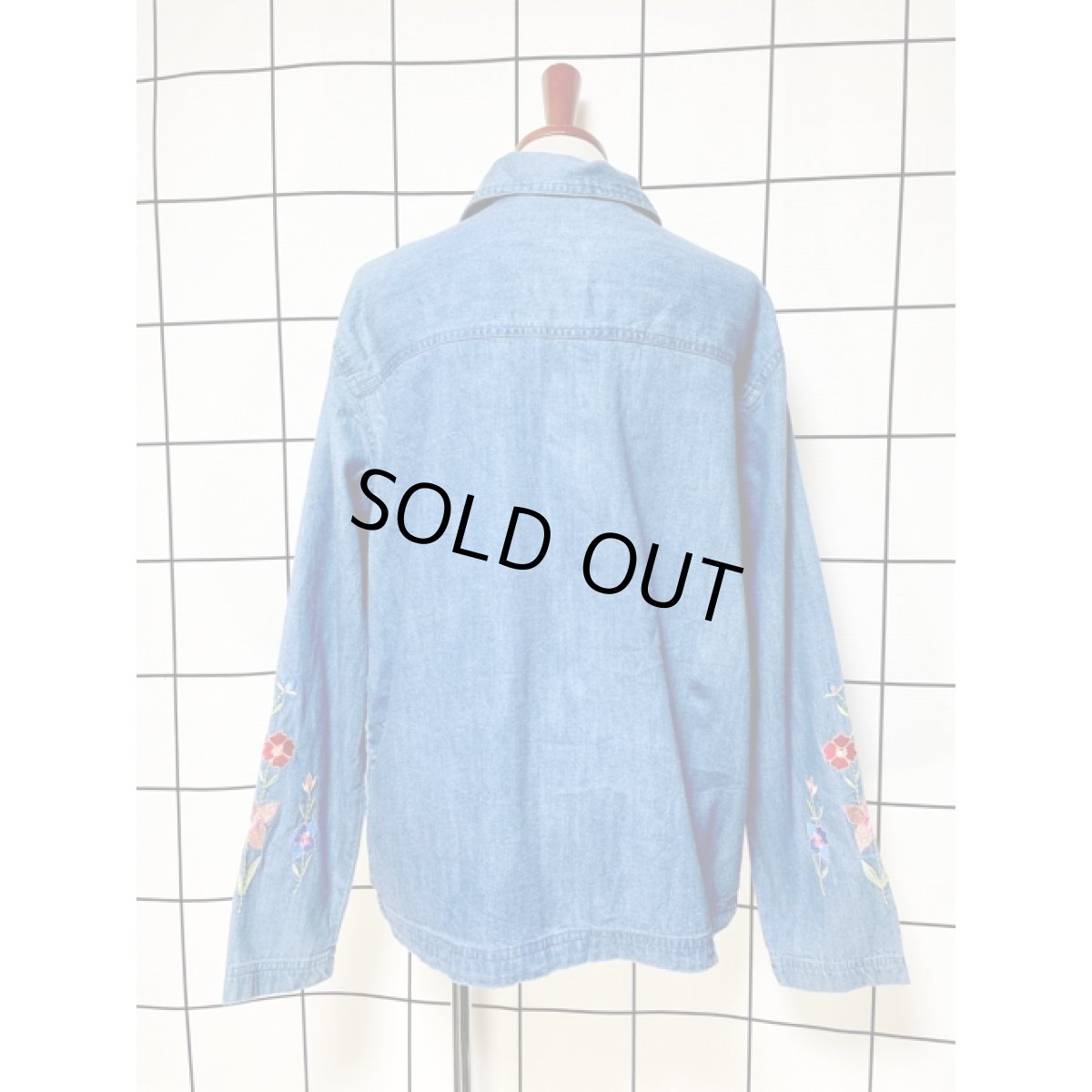 画像2: デニム 刺繍 フォークロア レトロ India古着 ヴィンテージジャケット (2)