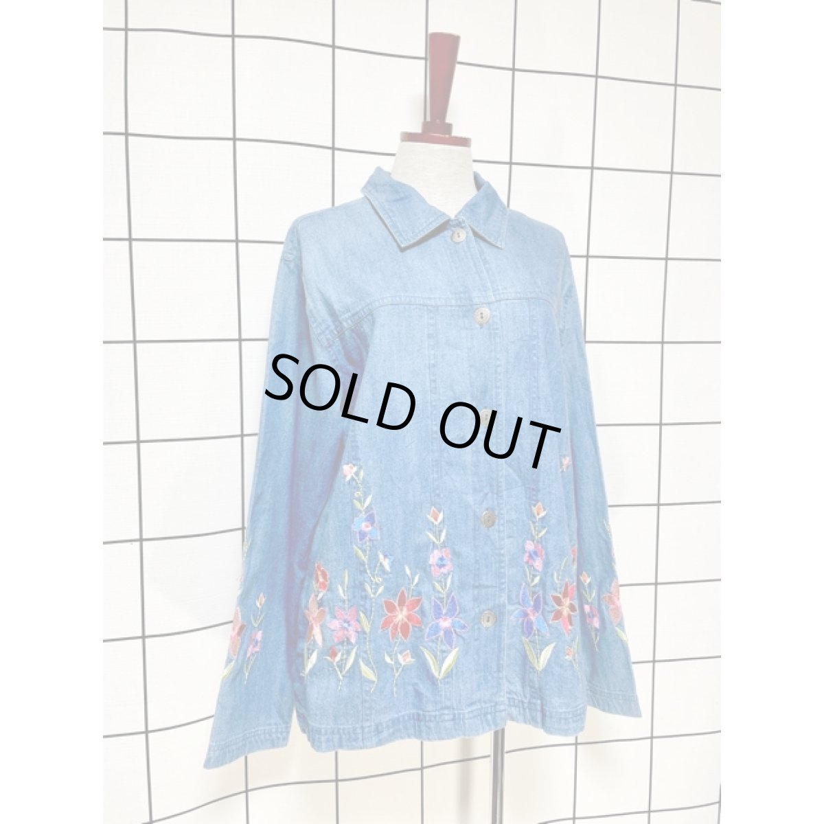 画像3: デニム 刺繍 フォークロア レトロ India古着 ヴィンテージジャケット (3)