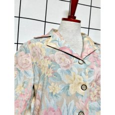 画像6: アクセサリーのようなフロントボタン アメリカ古着 花柄 ヴィンテージ薄手ジャケット (6)