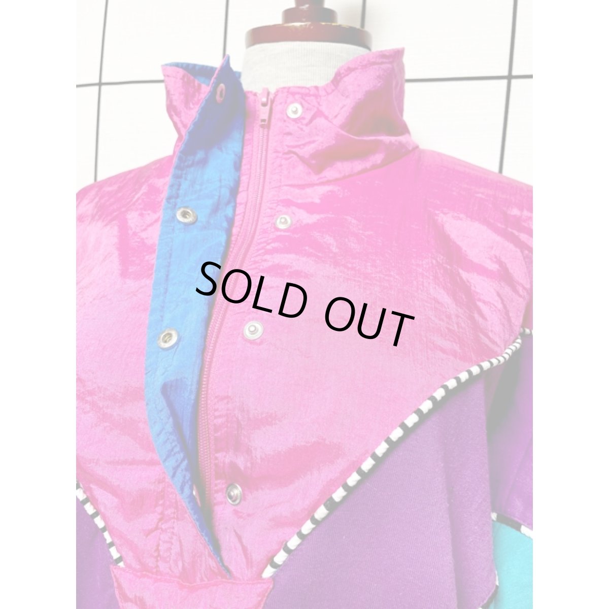 画像8: ナイロン切り替え ハーフジップ プルオーバー アメリカ古着 ヴィンテージスウェット (8)