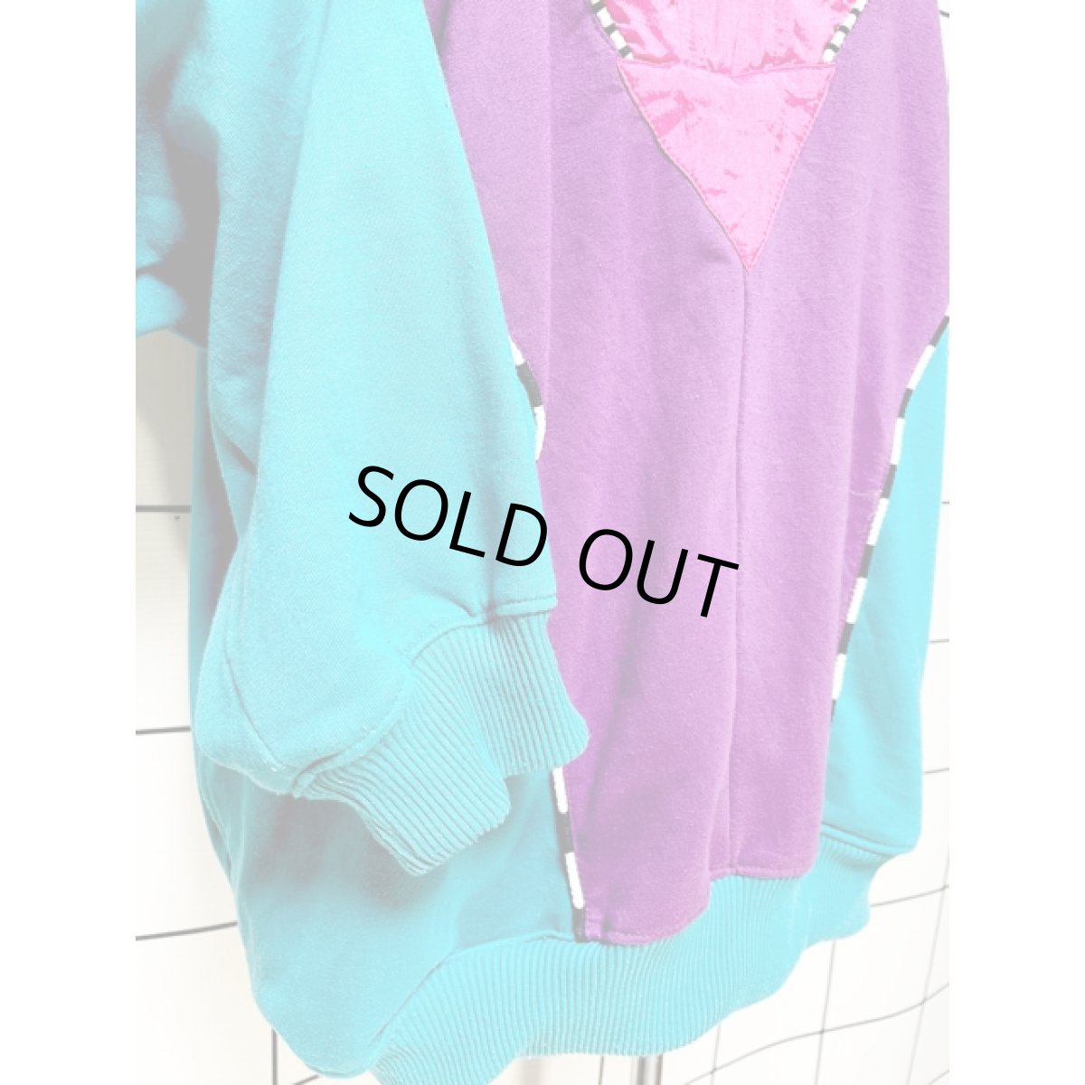 画像7: ナイロン切り替え ハーフジップ プルオーバー アメリカ古着 ヴィンテージスウェット (7)