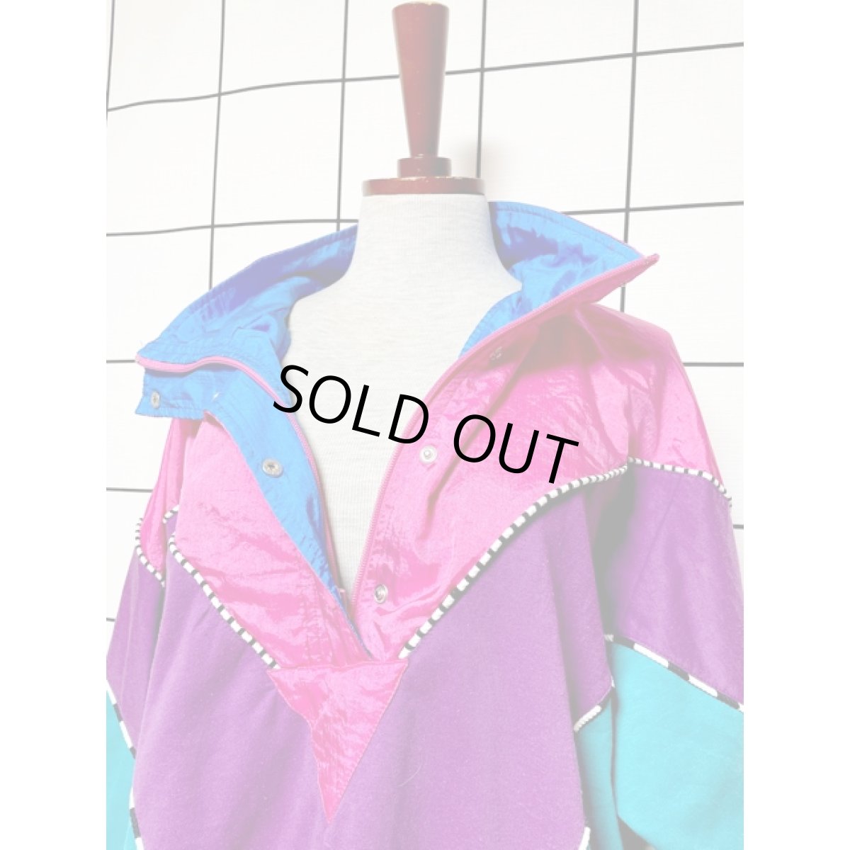 画像9: ナイロン切り替え ハーフジップ プルオーバー アメリカ古着 ヴィンテージスウェット (9)