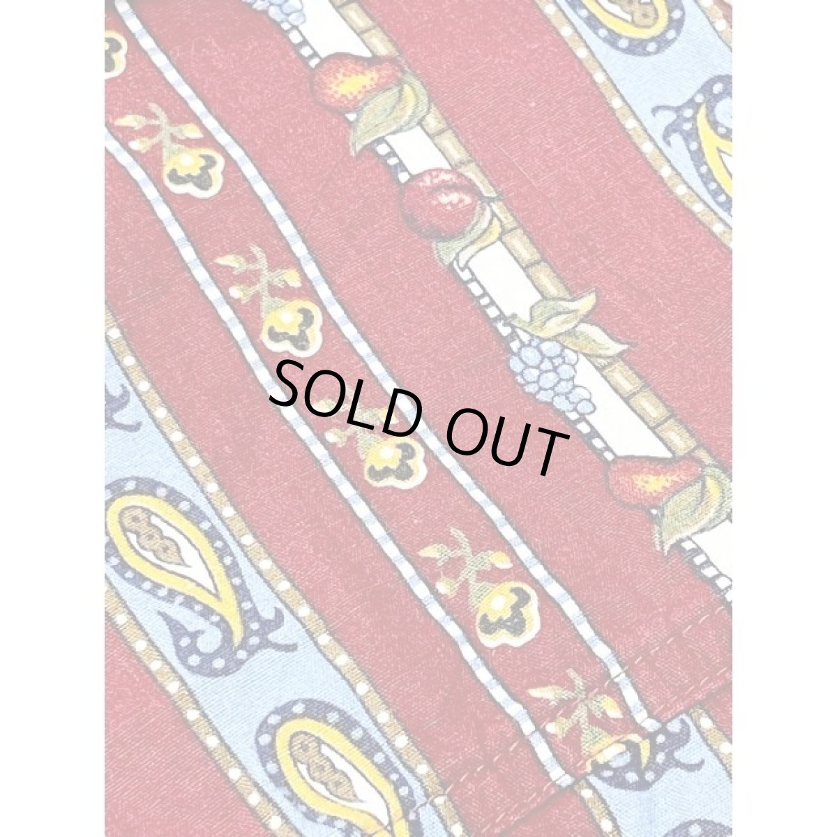 画像9: フルーツ柄 ストライプ ペイズリーモチーフ  レトロ アメリカ古着 シャツ ヴィンテージブラウス (9)