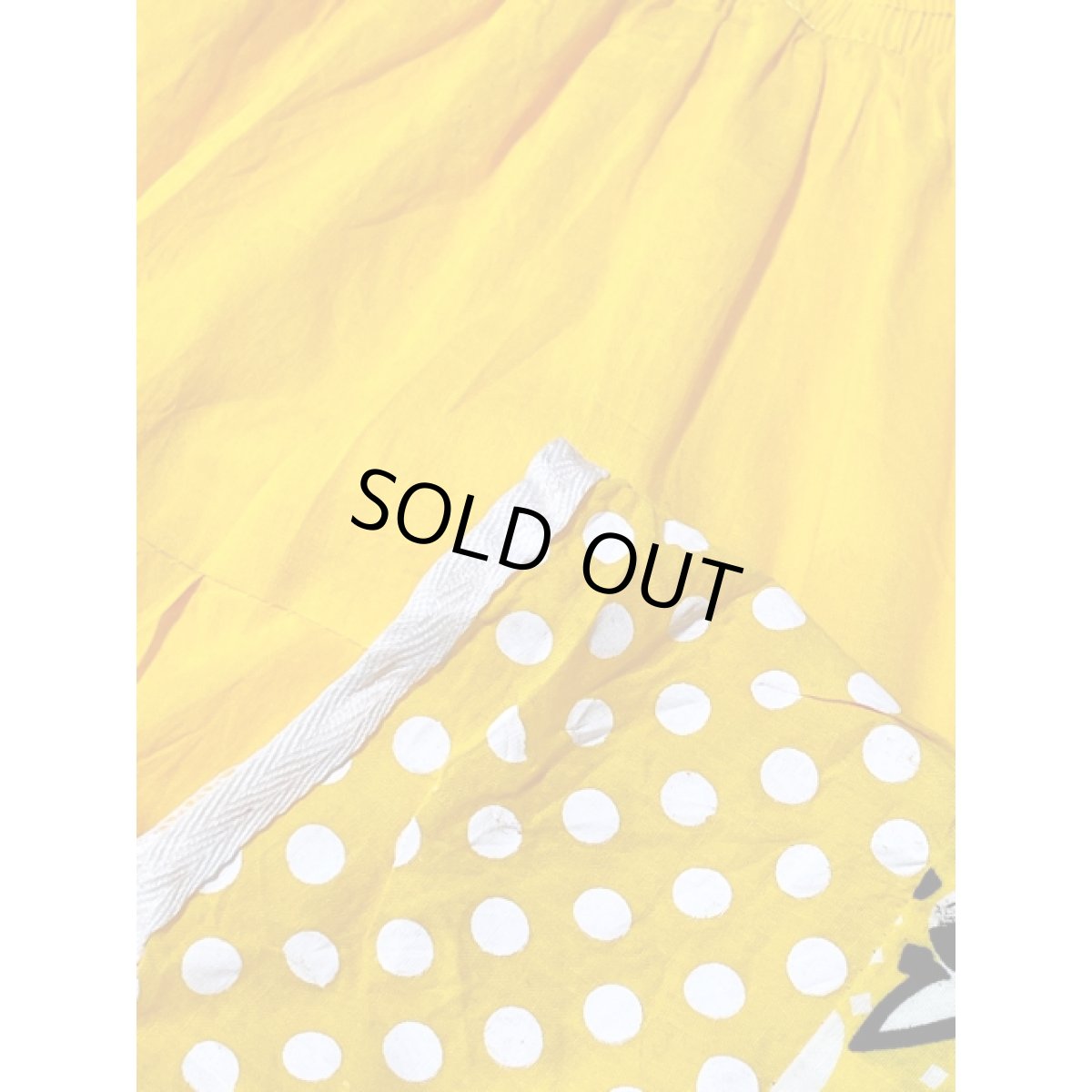 画像7: ティアード ドット ウエストゴム イエロー レトロ アメリカ古着 ヴィンテージスカート (7)