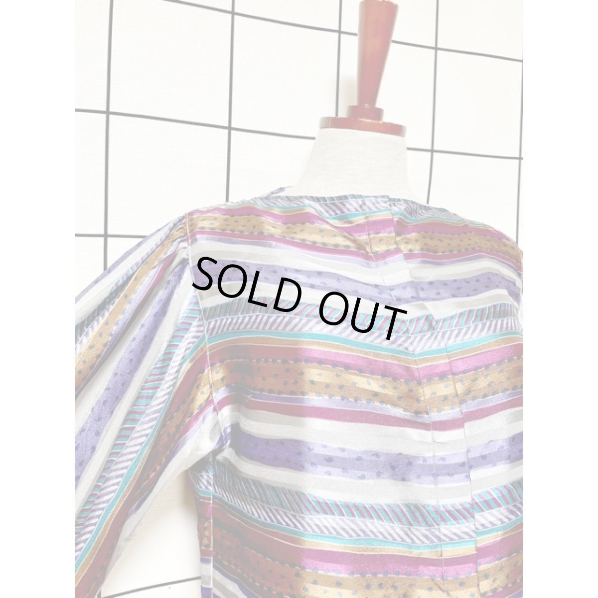 画像6: ボーダー レトロ アメリカ古着 シャツ ヴィンテージブラウス (6)