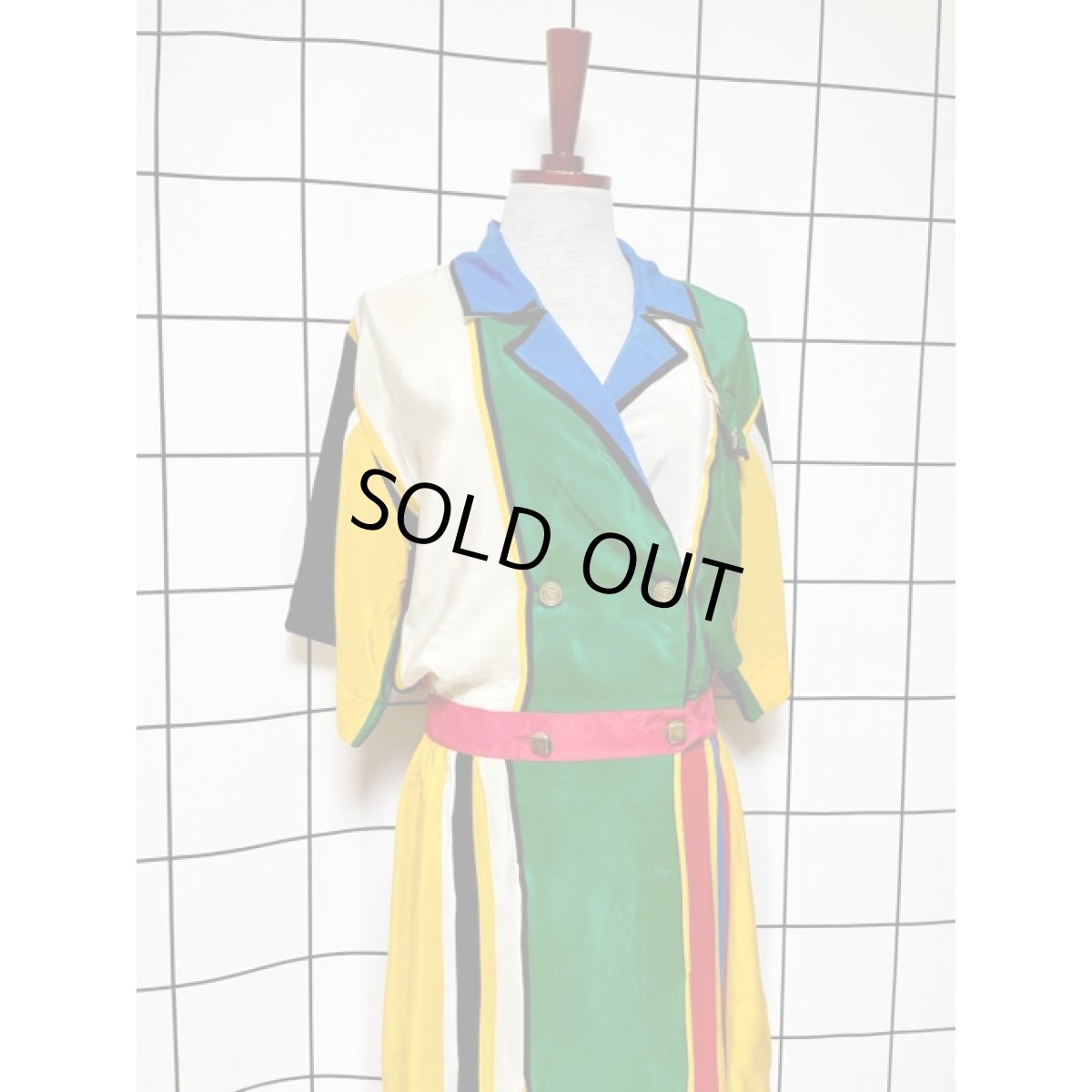 画像3: マルチカラー ストライプ レトロポップ アメリカ古着 ヴィンテージワンピース (3)