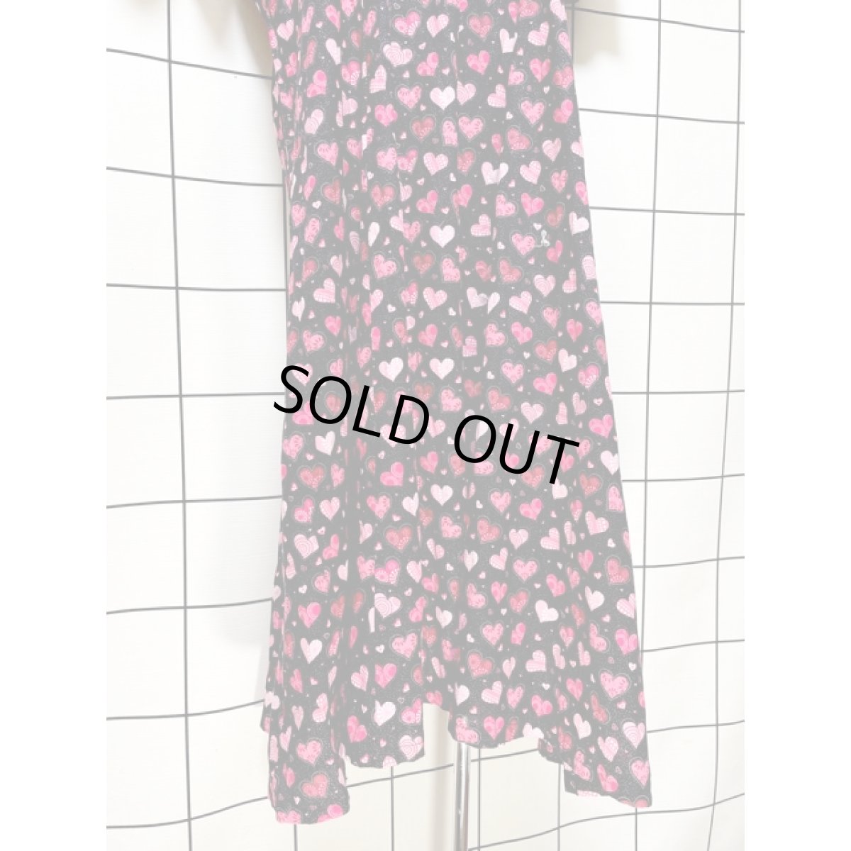 画像8: ハート柄 ラメ ブラック レトロ ヨーロッパ古着 ヴィンテージワンピース (8)