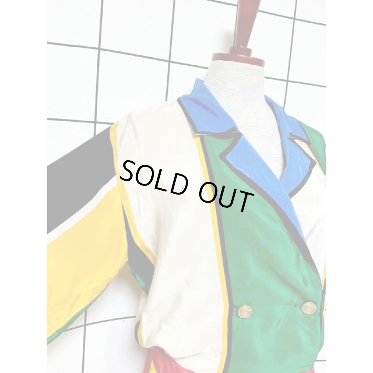 画像6: マルチカラー ストライプ レトロポップ アメリカ古着 ヴィンテージワンピース (6)