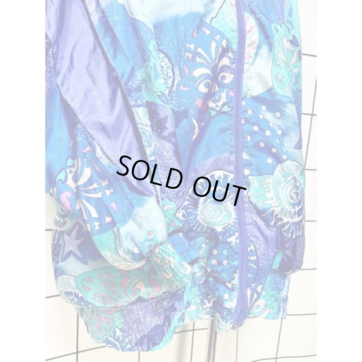 画像9: スター ドット 貝柄 ハイネック オーバーサイズ ジップアップ アメリカ古着 ジャンパー ヴィンテージブルゾンジャケット (9)