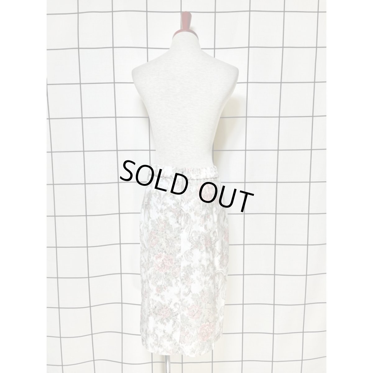 画像5: 花織り模様 ウエストゴム レトロ アメリカ古着 ヴィンテージスカート (5)