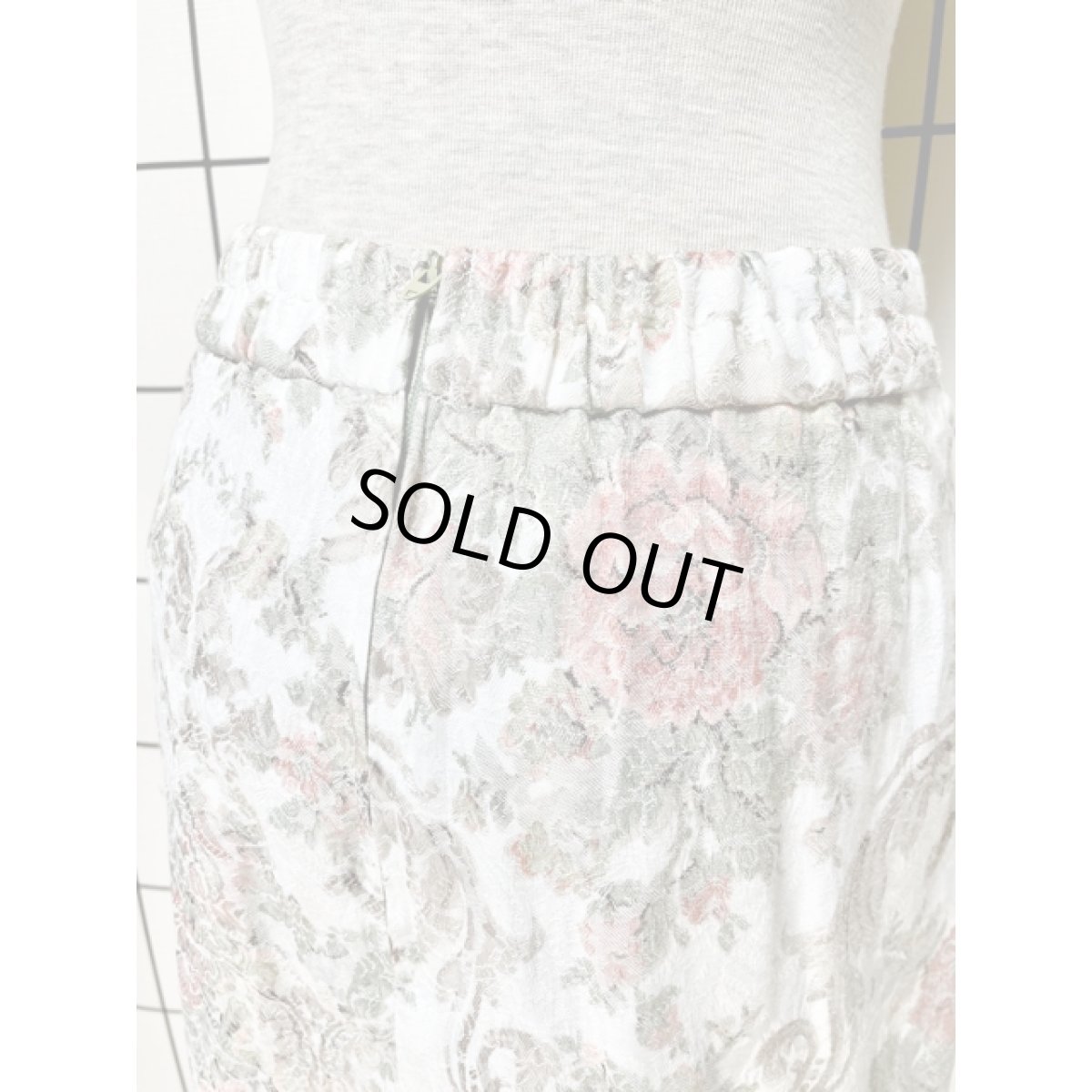 画像6: 花織り模様 ウエストゴム レトロ アメリカ古着 ヴィンテージスカート (6)