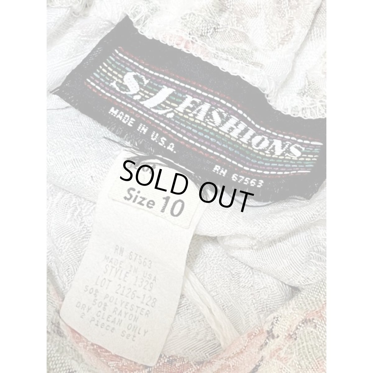 画像10: 花織り模様 ウエストゴム レトロ アメリカ古着 ヴィンテージスカート (10)