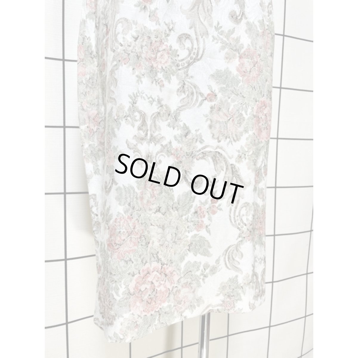 画像3: 花織り模様 ウエストゴム レトロ アメリカ古着 ヴィンテージスカート (3)