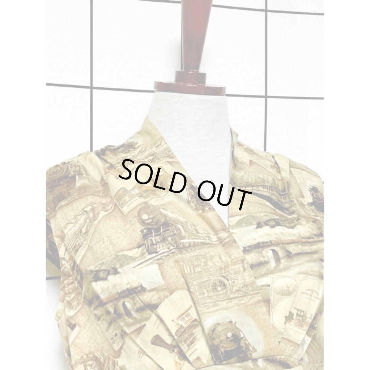 画像6: 機関車 Train レトロ アメリカ古着 ノースリーブ ヴィンテージワンピース (6)