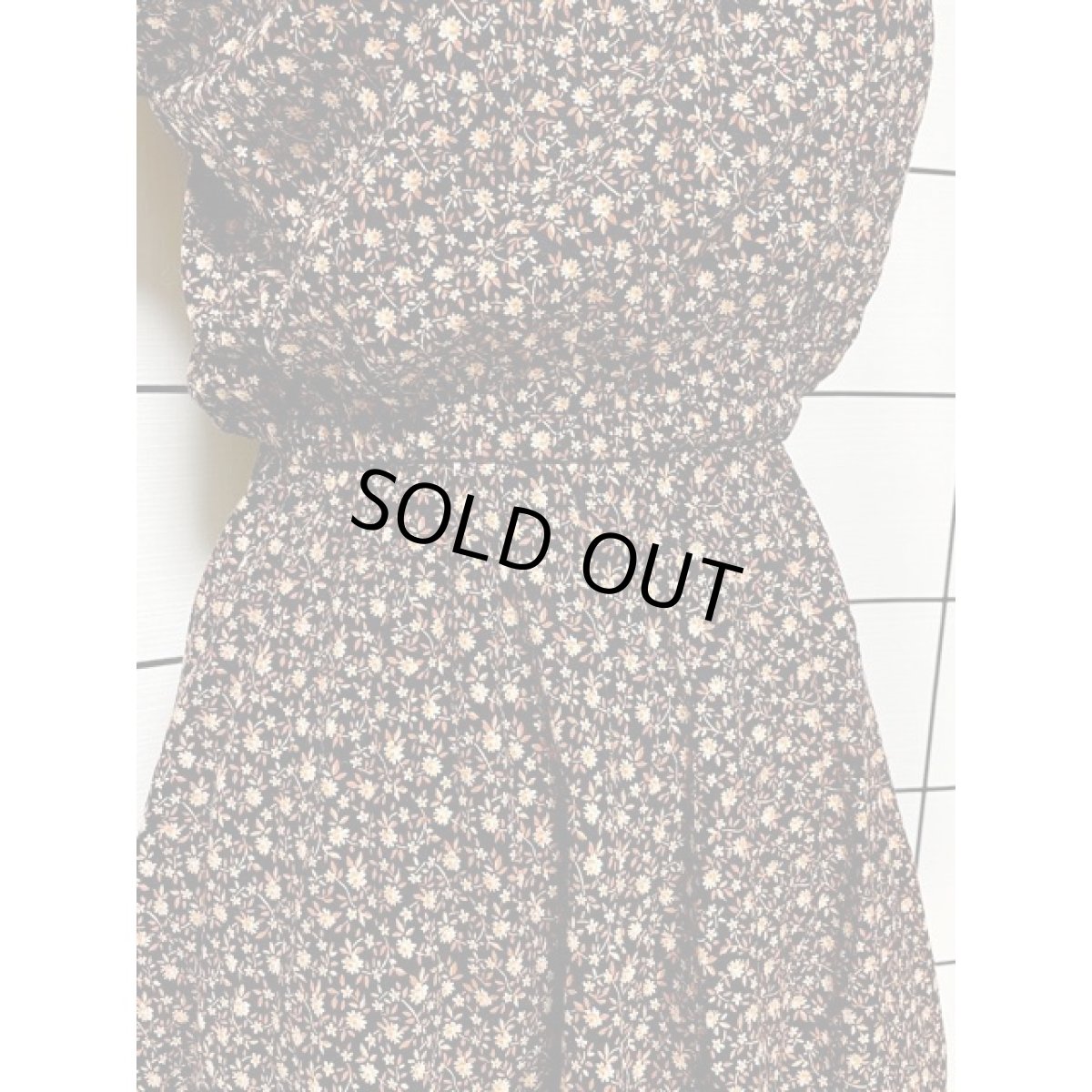 画像10: 小花柄 レース ウエストゴム ガーリー レトロ ノースリーブ アメリカ古着 ヴィンテージワンピース (10)