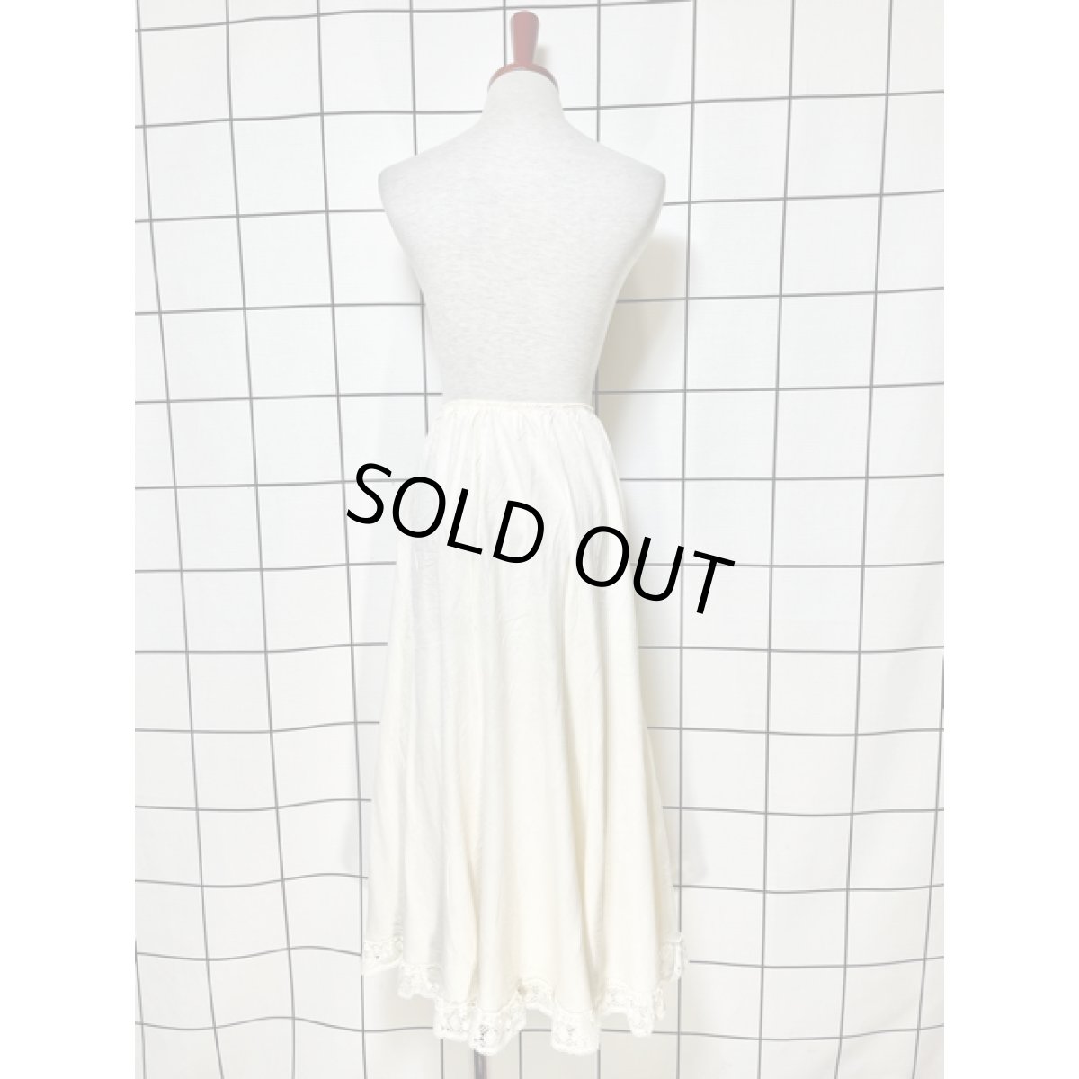 画像5: アイボリー 前開き レース ガーリー UNIONMADE レトロ アメリカ古着 ヴィンテージスカート (5)