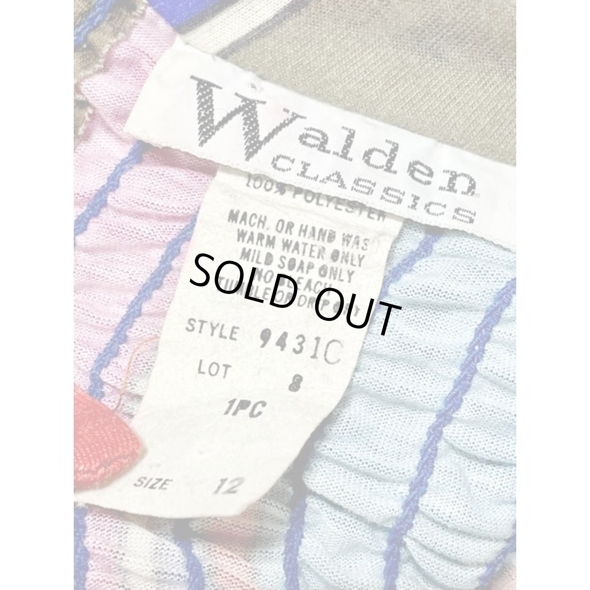 画像14: ストライプ柄 ウエストゴム  重ね着にも便利 レトロ アメリカ古着 キャミワンピース (14)