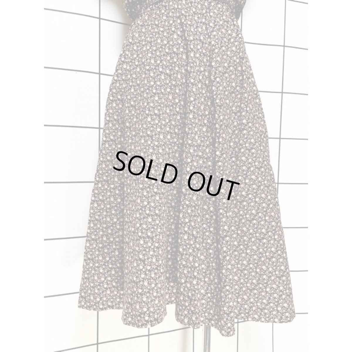 画像11: 小花柄 レース ウエストゴム ガーリー レトロ ノースリーブ アメリカ古着 ヴィンテージワンピース (11)