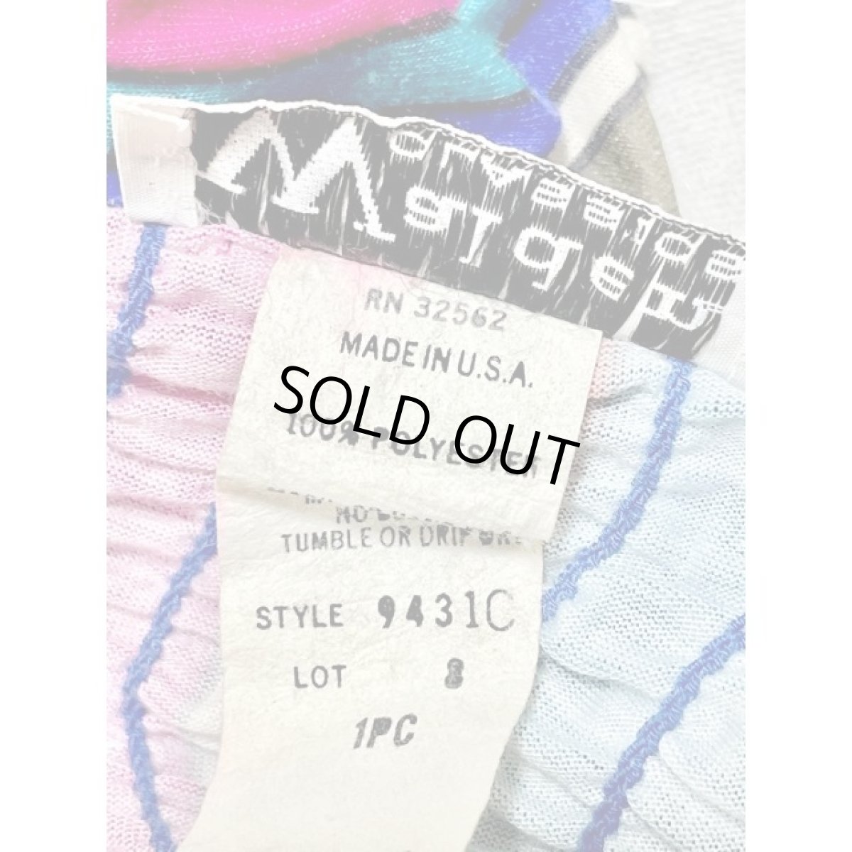 画像15: ストライプ柄 ウエストゴム  重ね着にも便利 レトロ アメリカ古着 キャミワンピース (15)