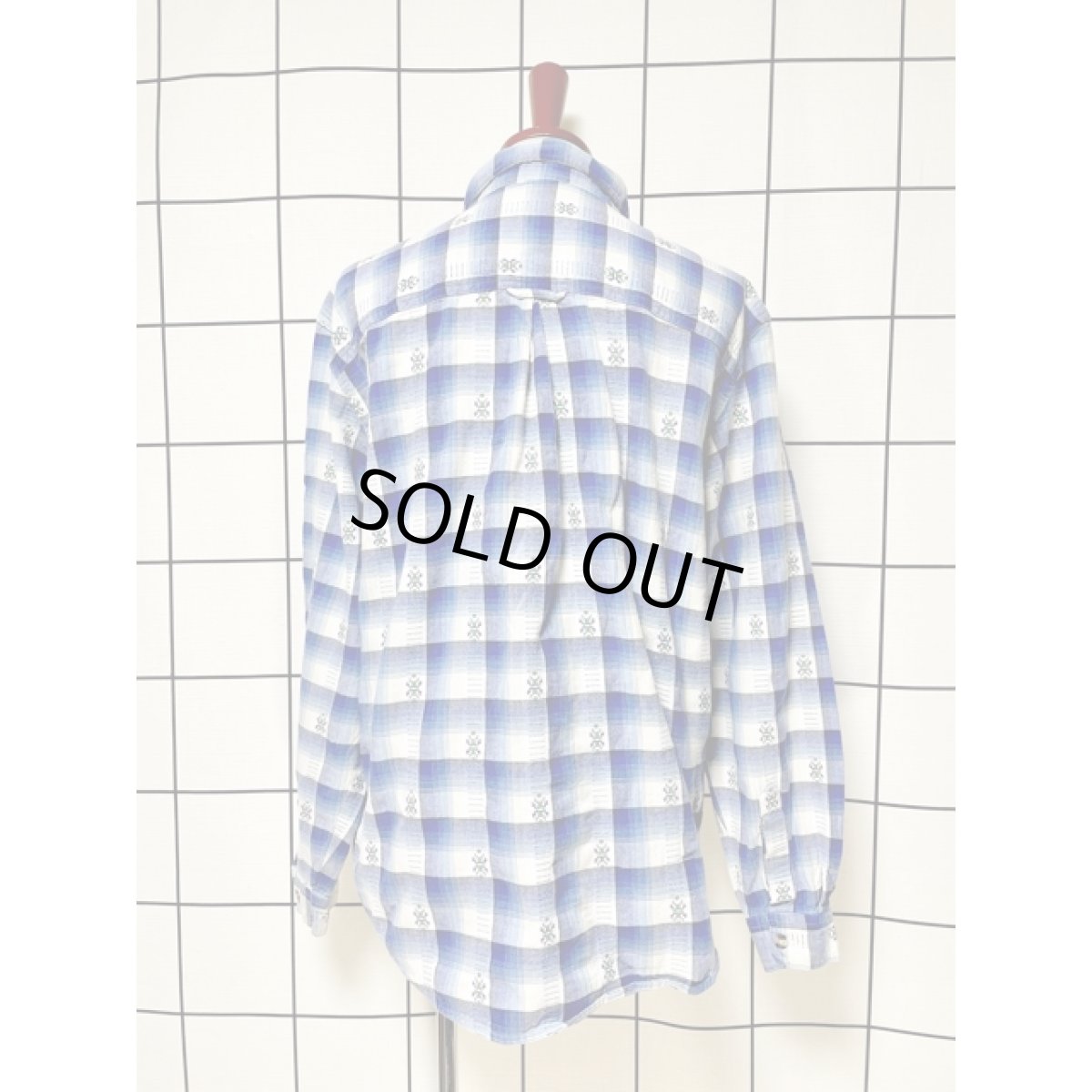 画像2: チェック アメリカ古着 シャツ 長袖 レトロ ヴィンテージブラウス (2)