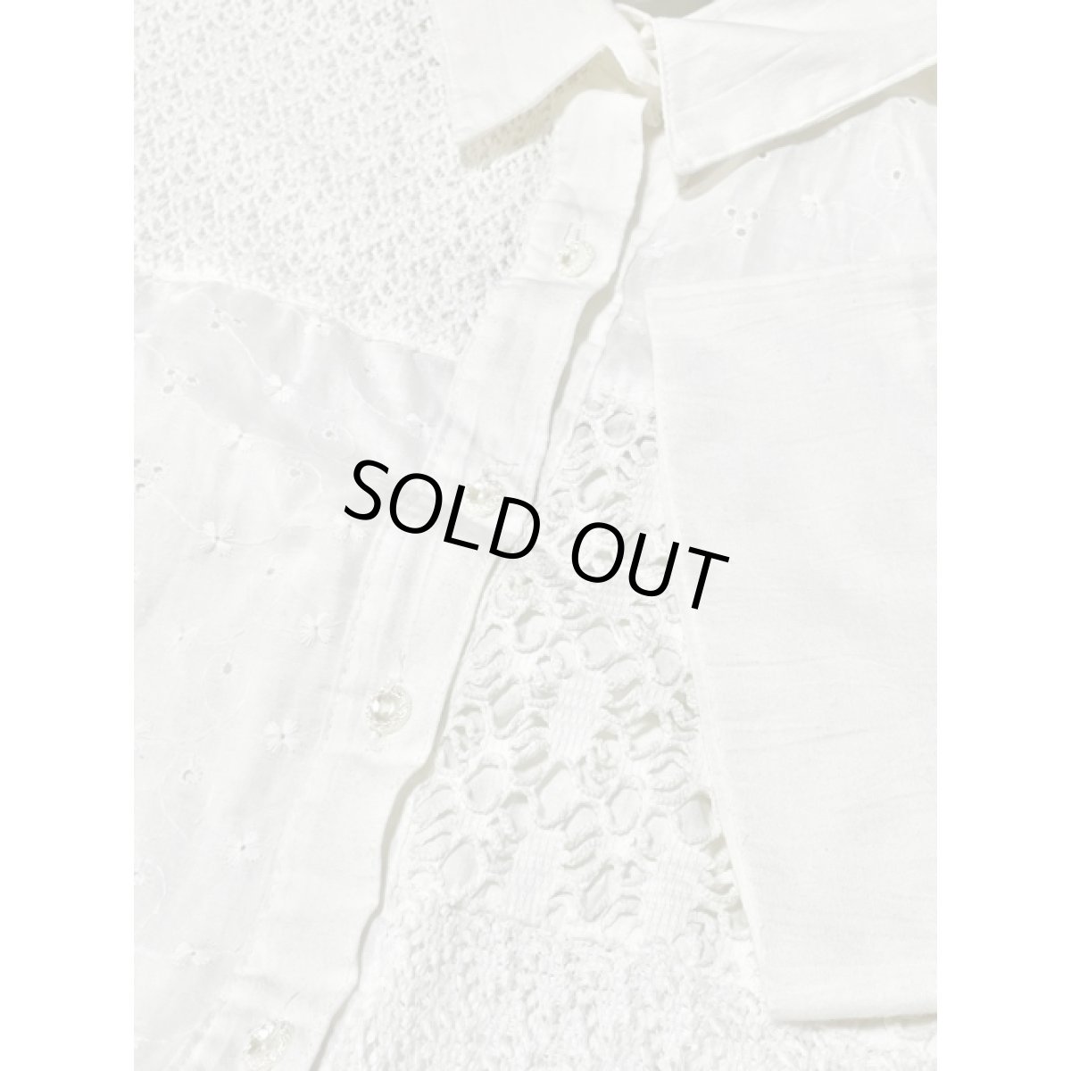 画像8: マルチデザイン アシンメトリー レトロ アメリカ古着 ヴィンテージホワイトブラウス (8)