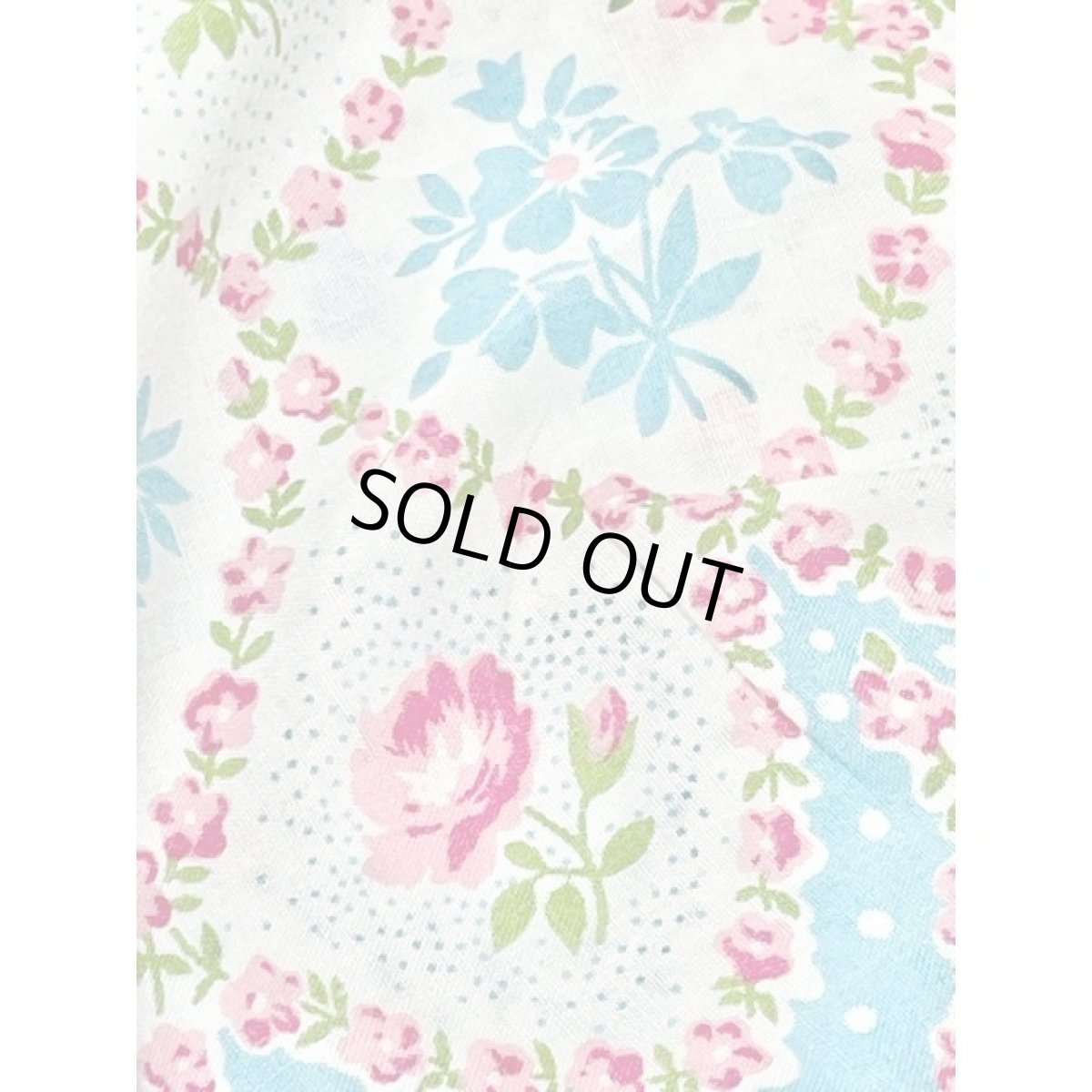 画像11: 花柄 ドット レース リボン レトロ 長袖 ヨーロッパ古着 ヴィンテージロングワンピース (11)