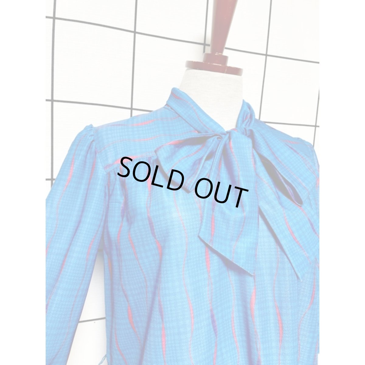 画像6: フロントリボン レトロ アメリカ古着 ヴィンテージワンピース (6)