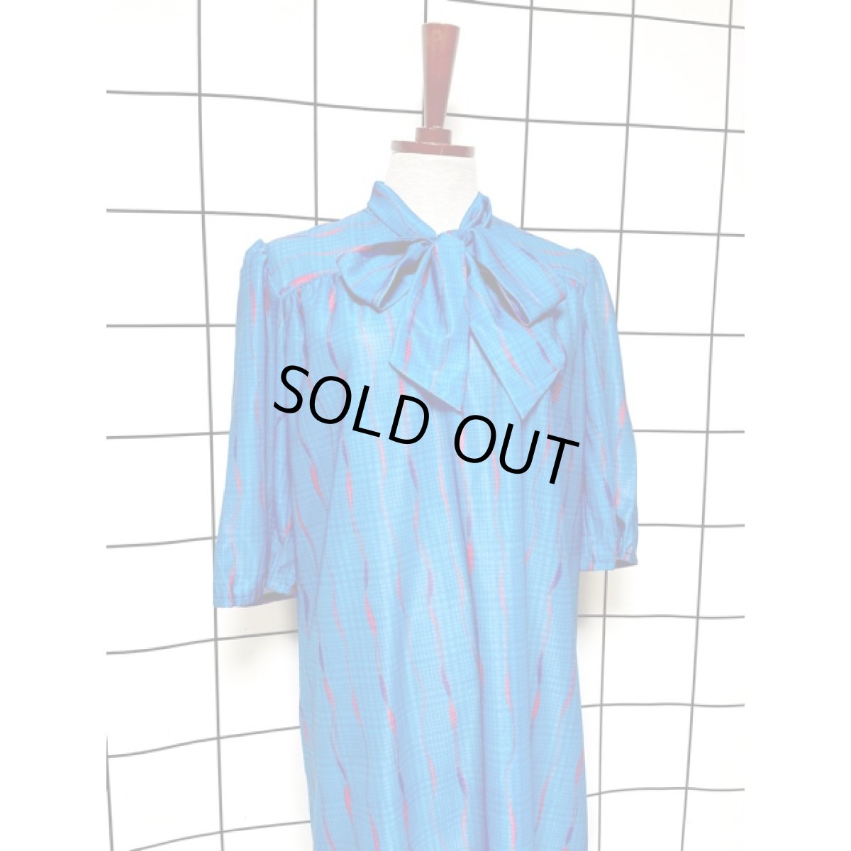 画像3: フロントリボン レトロ アメリカ古着 ヴィンテージワンピース (3)