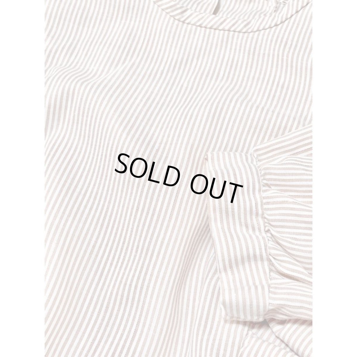 画像8: フリル ストライプ ラメ パフスリーブ アメリカ古着 レトロ シャツ ヴィンテージブラウス (8)