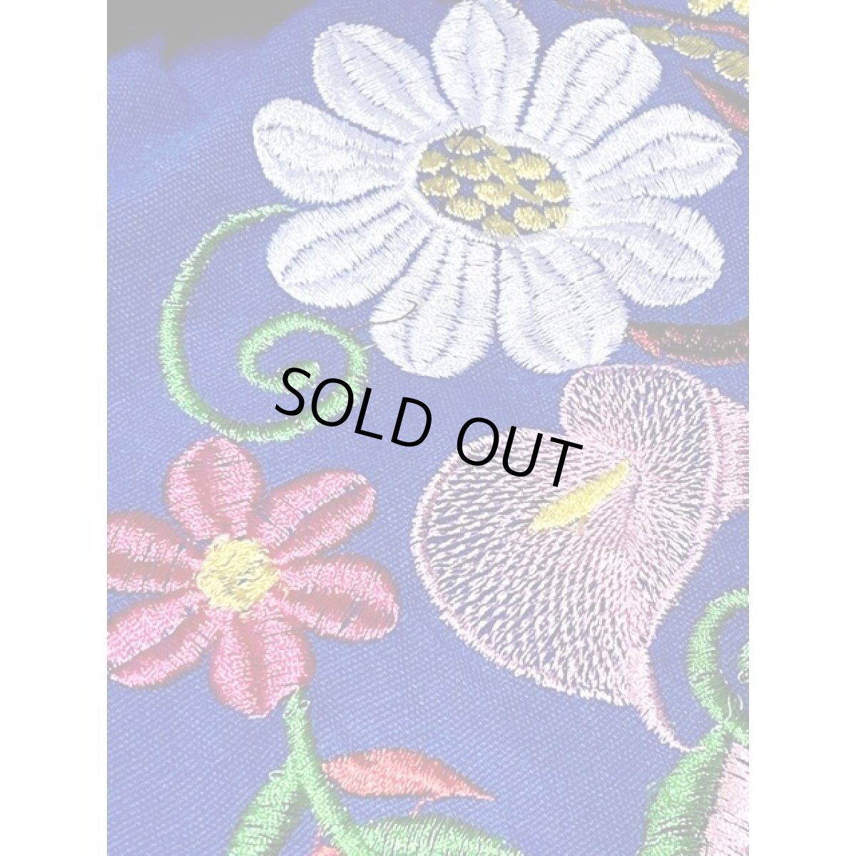 画像12: 花刺繍 袖にも刺繍 ブルー ウエストリボン フォークロア レトロ ヴィンテージワンピース (12)