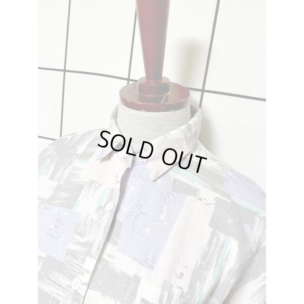 画像4: アート柄 レトロ アメリカ古着 シャツ ヴィンテージブラウス (4)