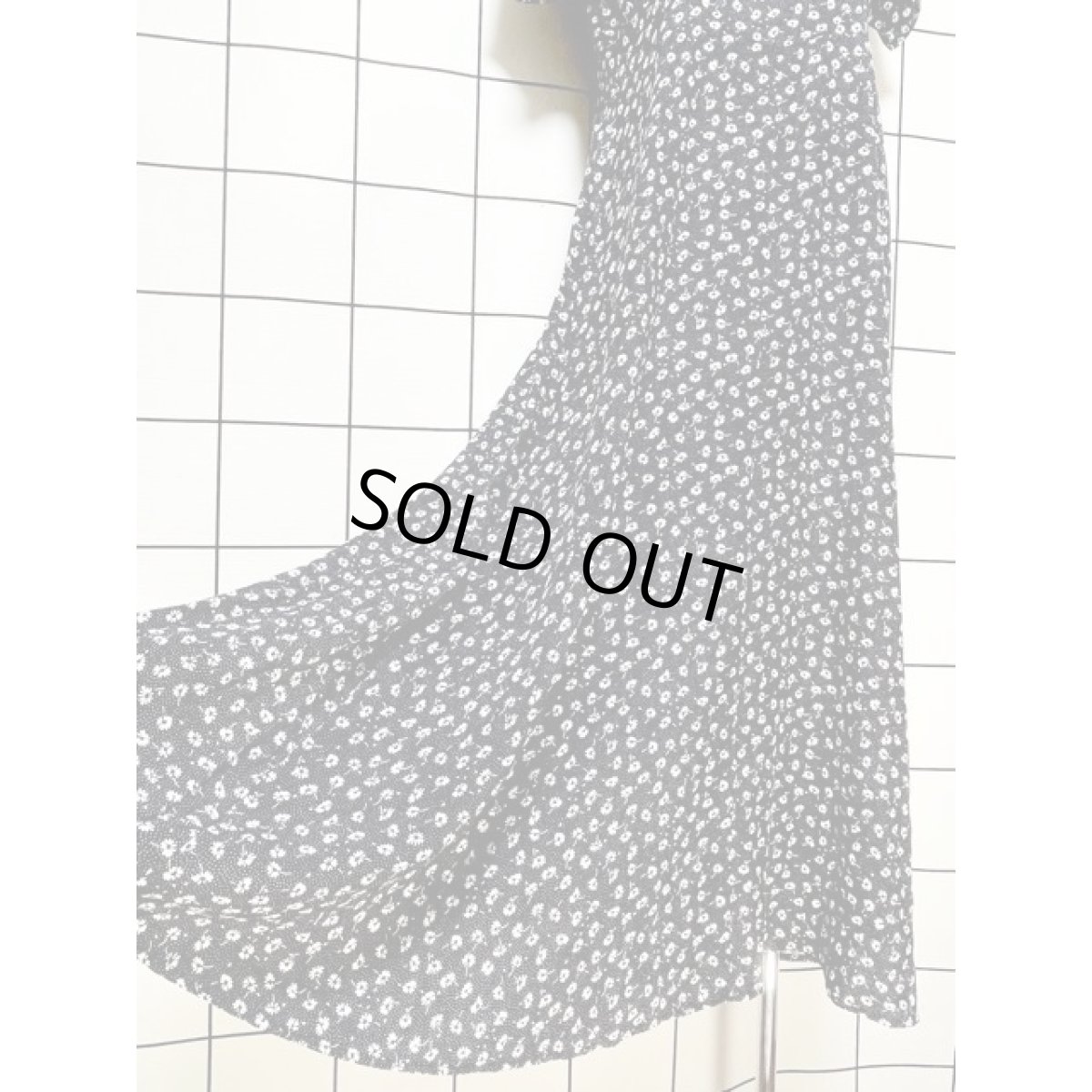 画像11: 花柄 ピンドット カットワークレース アメリカ古着 ヴィンテージロングワンピース (11)