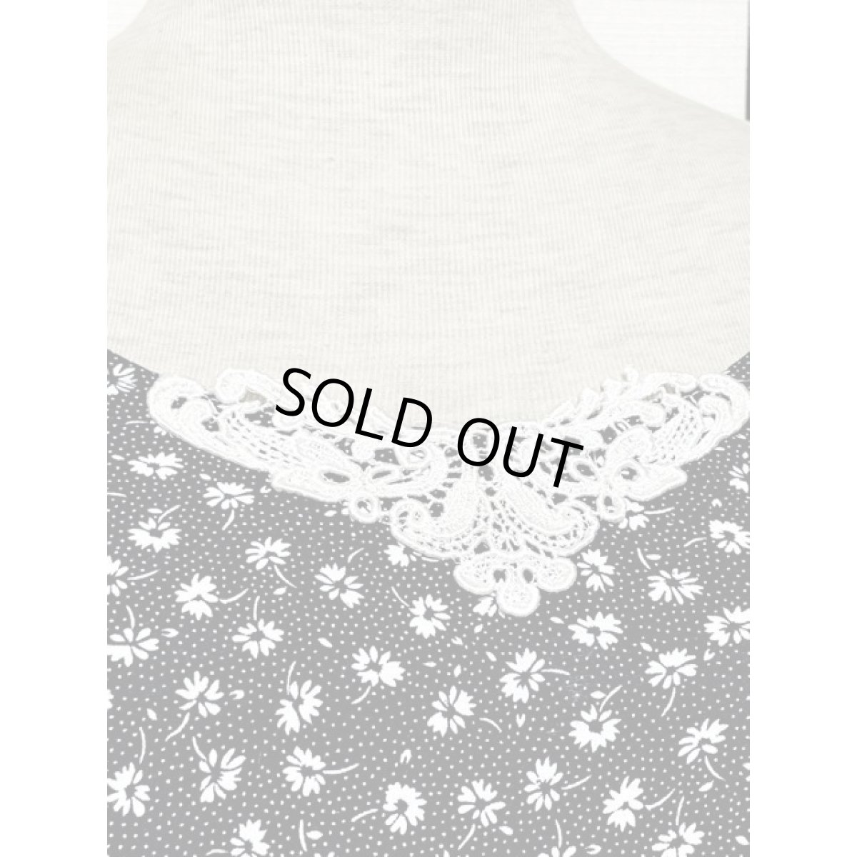 画像7: 花柄 ピンドット カットワークレース アメリカ古着 ヴィンテージロングワンピース (7)