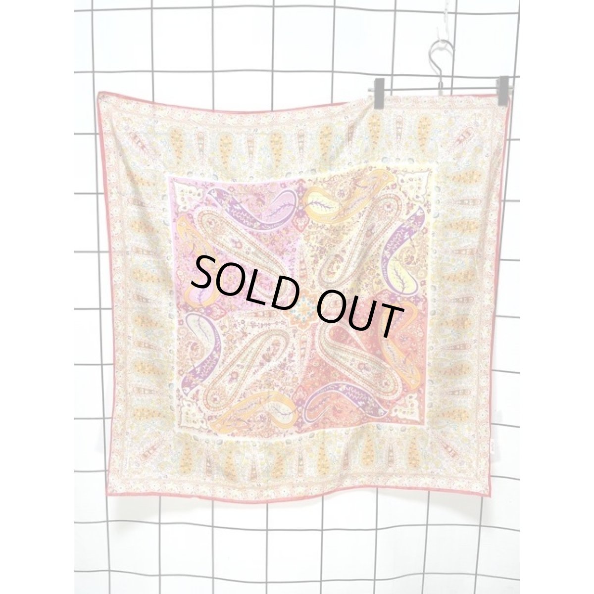 画像2: レトロアンティーク ヴィンテージスカーフ ヨーロッパ  ペイズリー (2)