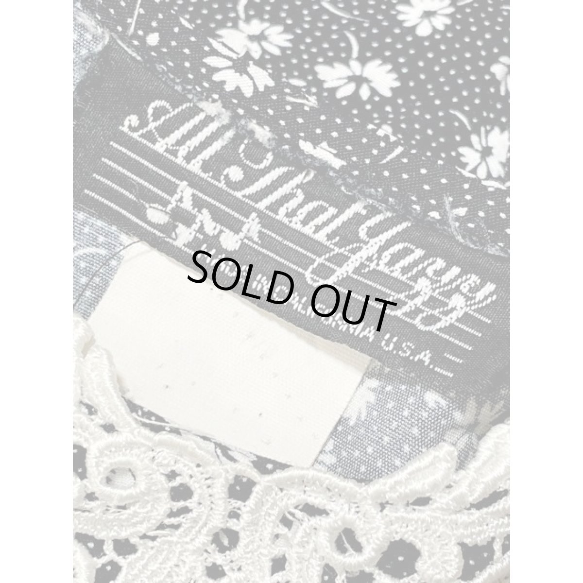 画像14: 花柄 ピンドット カットワークレース アメリカ古着 ヴィンテージロングワンピース (14)