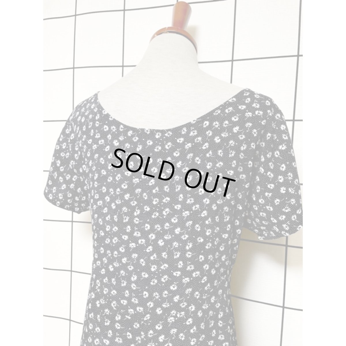 画像3: 花柄 ピンドット カットワークレース アメリカ古着 ヴィンテージロングワンピース (3)