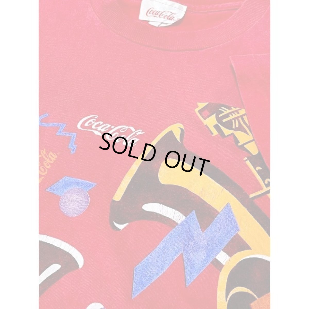 画像8: CocaCola コカコーラ レッド 楽器柄  レトロ アメリカ古着 ヴィンテージ Tシャツ (8)