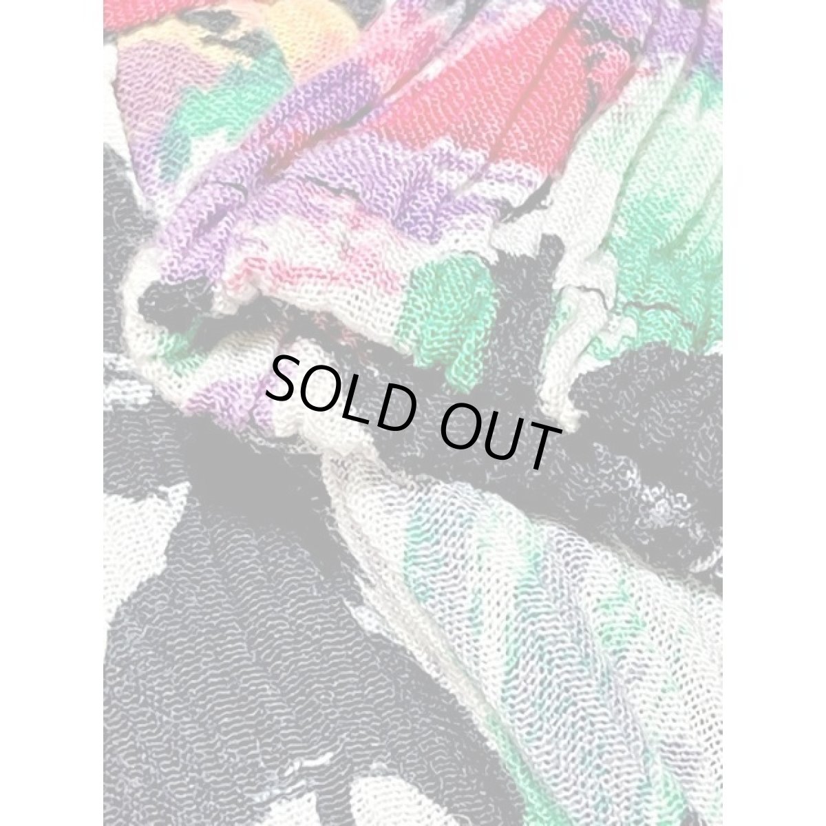 画像12: 総花柄 アート調 ウエストゴム 長袖 レトロ アメリカ古着 ヴィンテージワンピース (12)