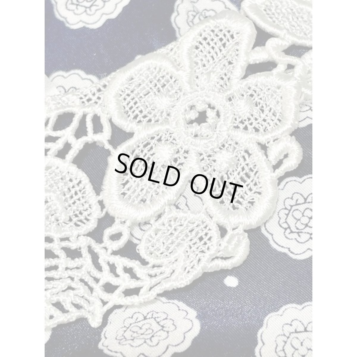 画像13: レース襟 プリーツ切り替え ドット 花柄 ネイビー レトロ アメリカ古着 ヴィンテージワンピース  (13)