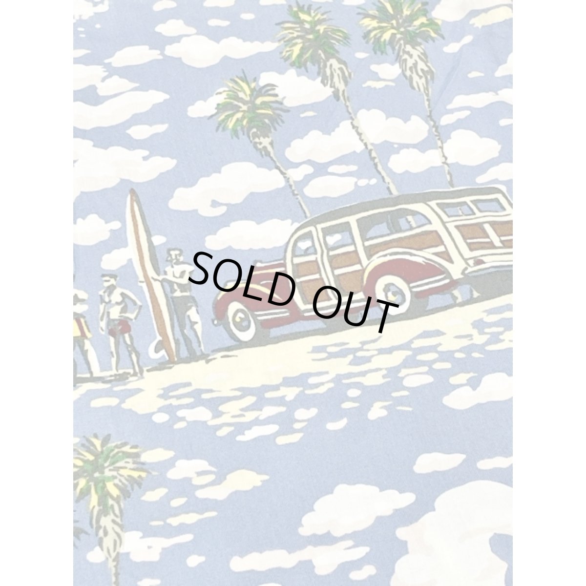 画像11: 車柄 サーフィン レトロ アメリカ古着 シャツ ヴィンテージブラウス (11)