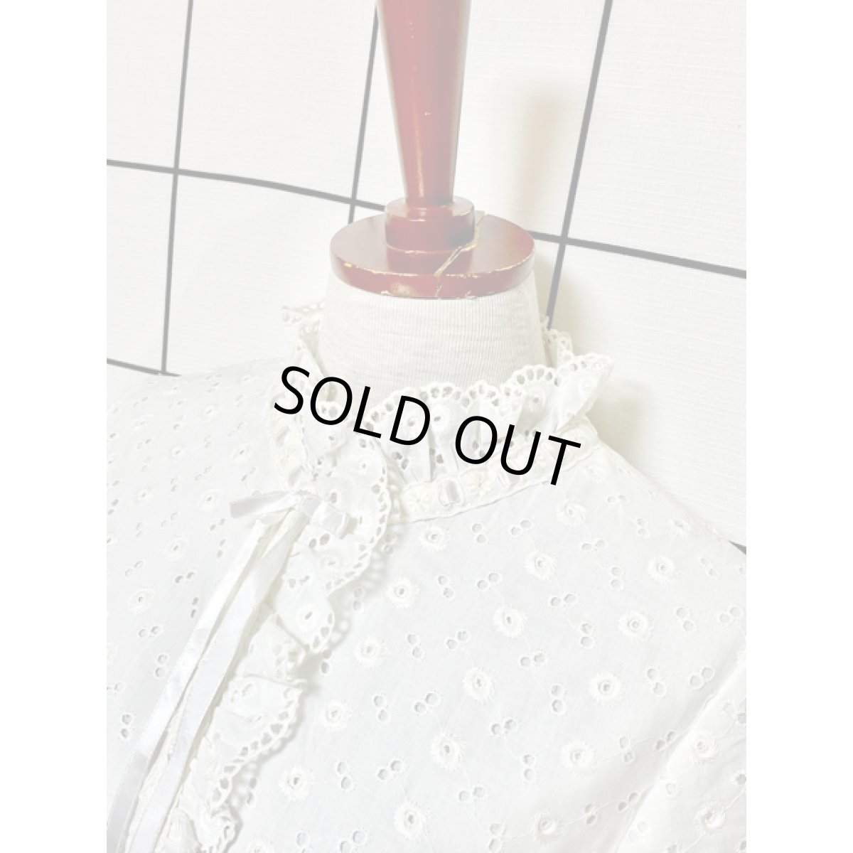 画像4: ホワイトレース  フリル I.magnin UNIONMADE クラシカル レトロ アメリカ古着 ヴィンテージロングドレス (4)