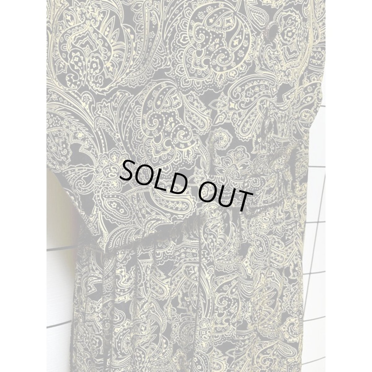 画像7: ベルト付 ペイズリー プリーツ ウエストゴム Guatemala レトロ古着 ヴィンテージワンピース (7)