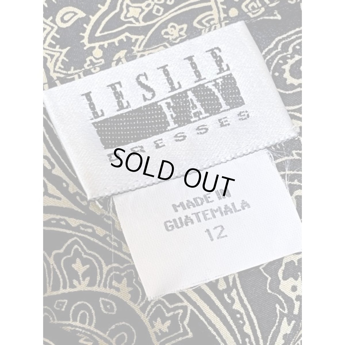 画像14: ベルト付 ペイズリー プリーツ ウエストゴム Guatemala レトロ古着 ヴィンテージワンピース (14)