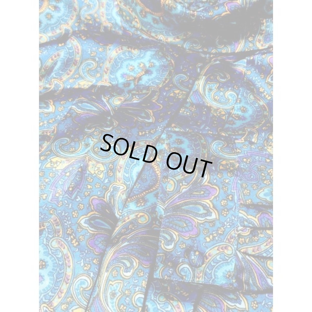 画像8: レトロサイケ オリエンタル柄 総柄 タートルネック フロントタック アメリカ古着 長袖 シャツ ヴィンテージトップス (8)